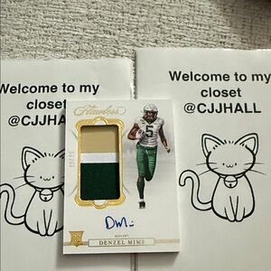 Panini Flawless Denzel Mims Green & White Trading Card Patch